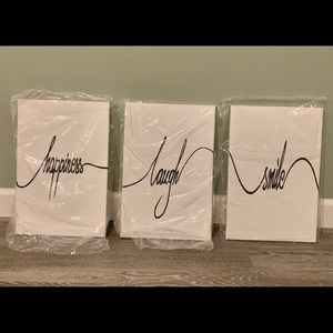 Set of 3 Home Decor Canvas Set 18” x 12” - Happiness- Laugh- Smile